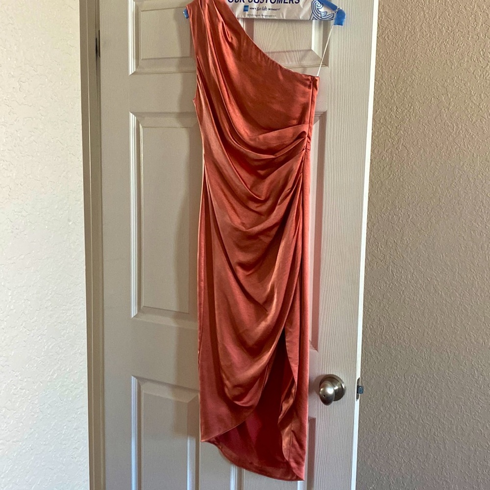 Beautiful draped satin dress